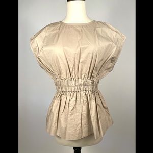 Stelen Light Tan Cotton Short Sleeved Grecian Top